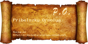 Pribelszky Orsolya névjegykártya